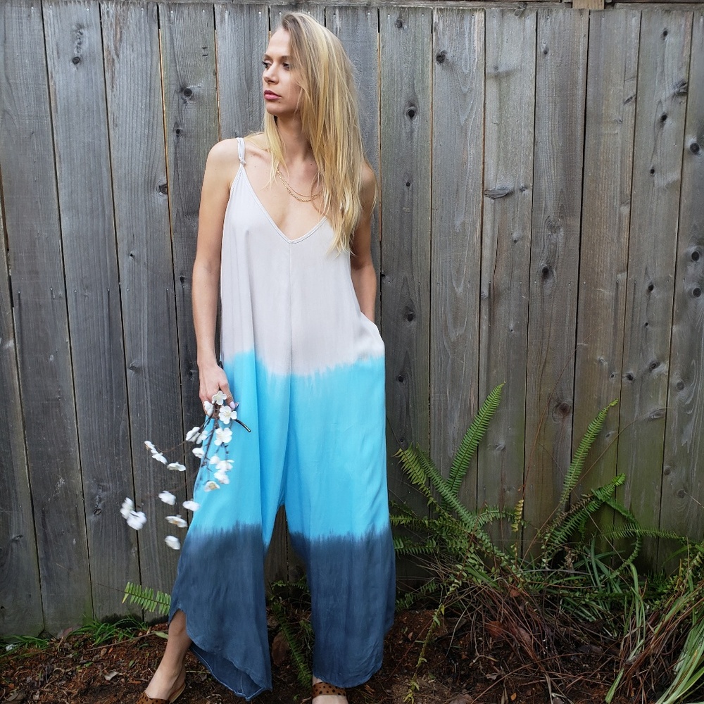 oversize ombre jumsuit with pockets jumpsuit
